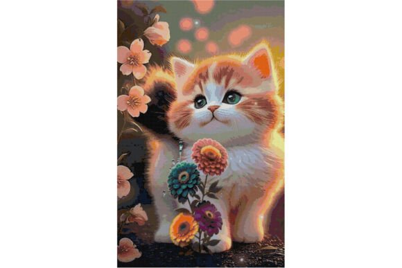 Cat and Flowers Counted Cross Stitch PDF Review