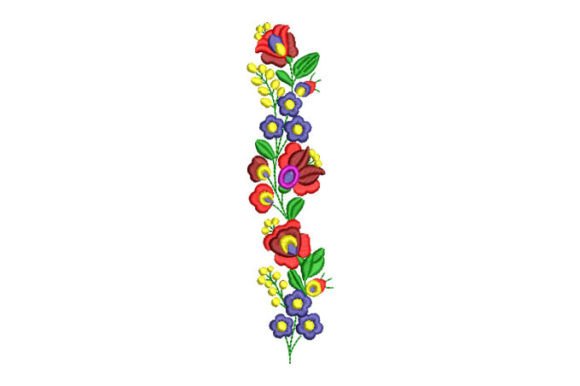 Flowers with Colorful Leaves Artistic Embroidery