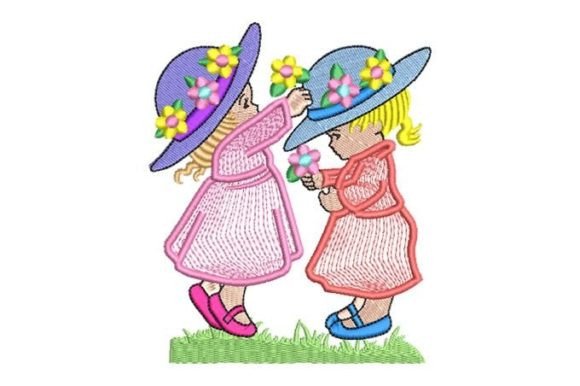 Girls with Hat Playing with Flowers Embroidery Review