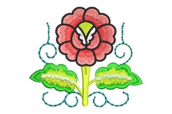 Gradient Flower with Leaves Embroidery Review