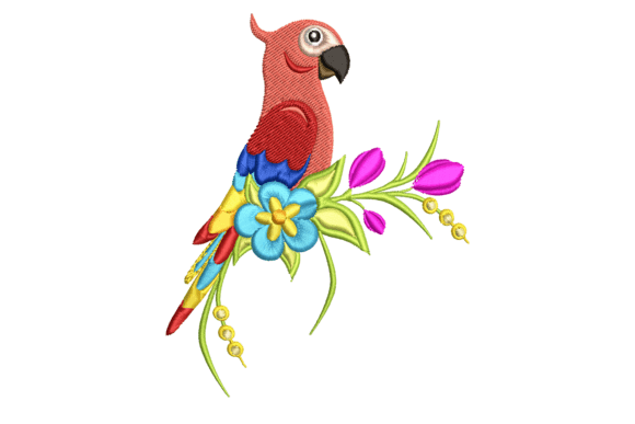 Parrot with Flowers Embroidery Design Review