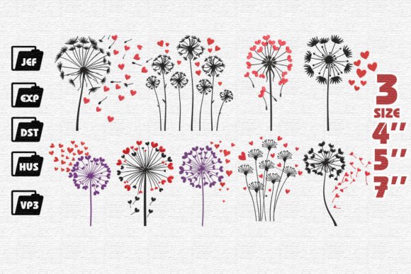 Set of 9 Dandelions with Hearts Review